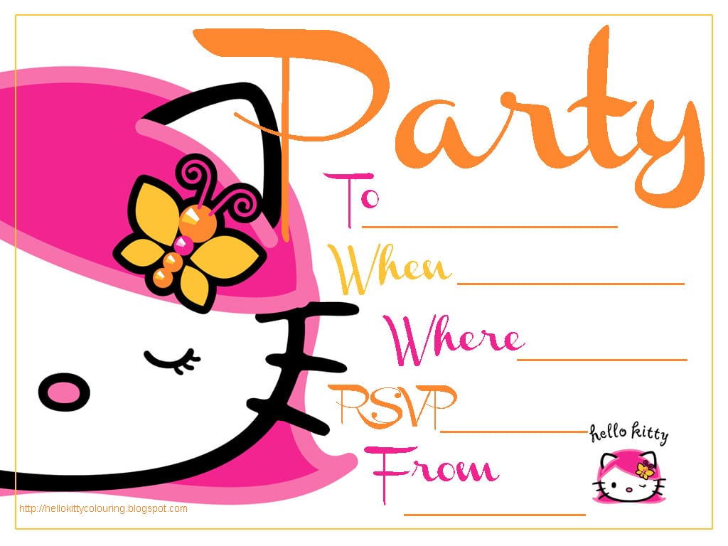 Hello Kitty Party Invitations