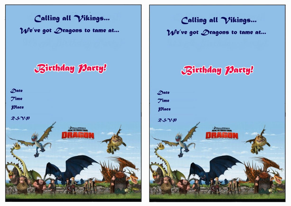 How To Train Your Dragon Party Invitations