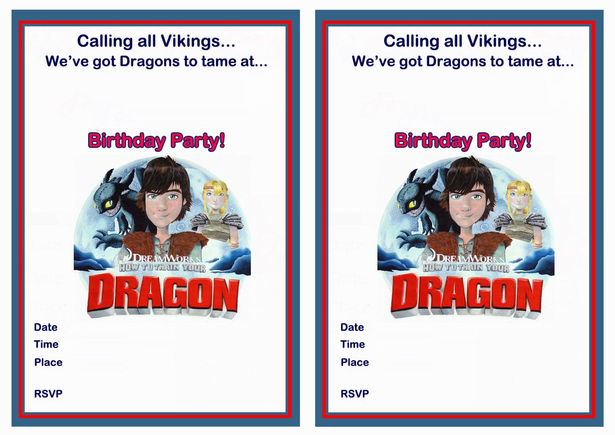 How To Train Your Dragon Party Invitations