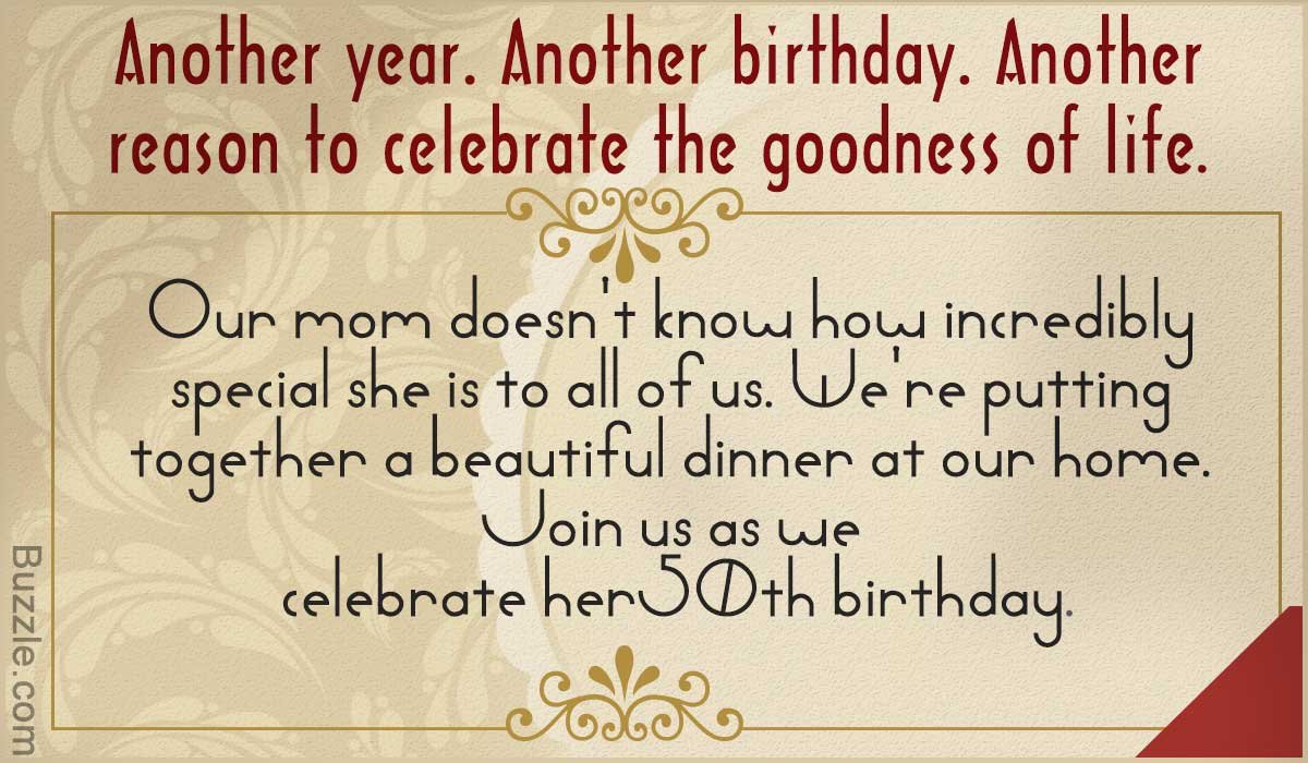Inspiring 50th Birthday Party Invitation Wordings To Choose From