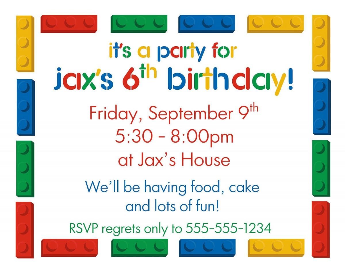 Kids Birthday Party Invitation Templates Free Printable