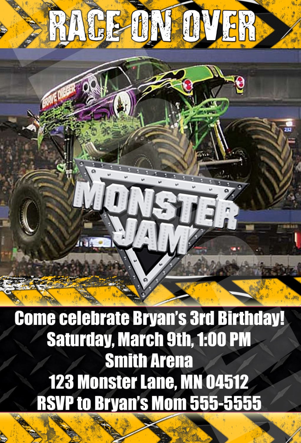 Monster Jam Party Invitations