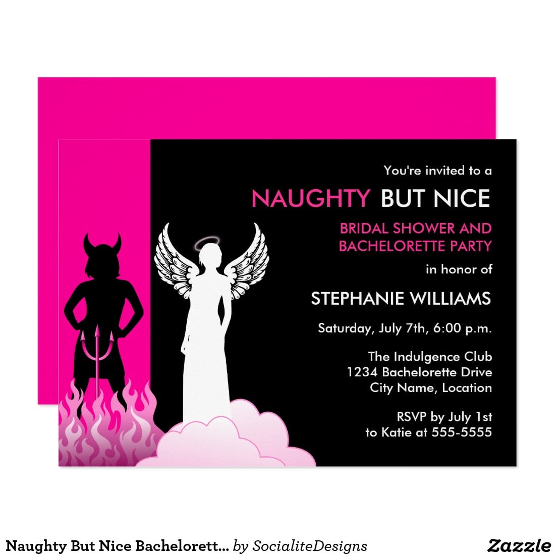 Naughty But Nice Bachelorette Party Invitation