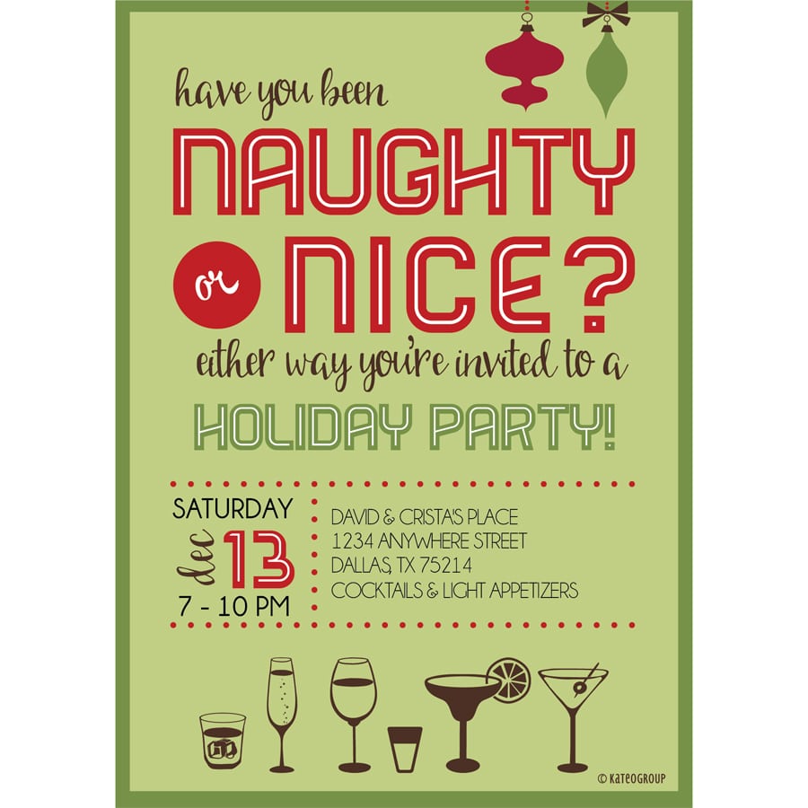 Naughty Or Nice Holiday Party Invitation