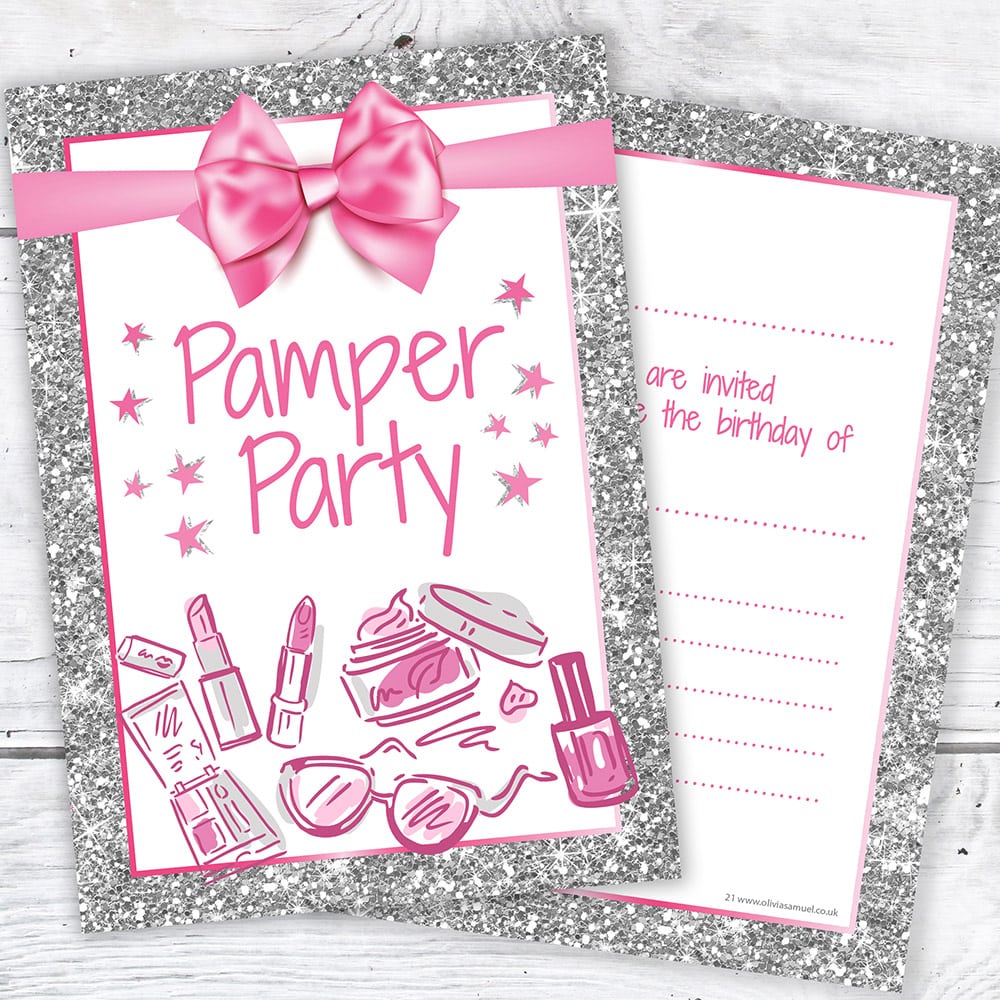 Pamper Party Invites