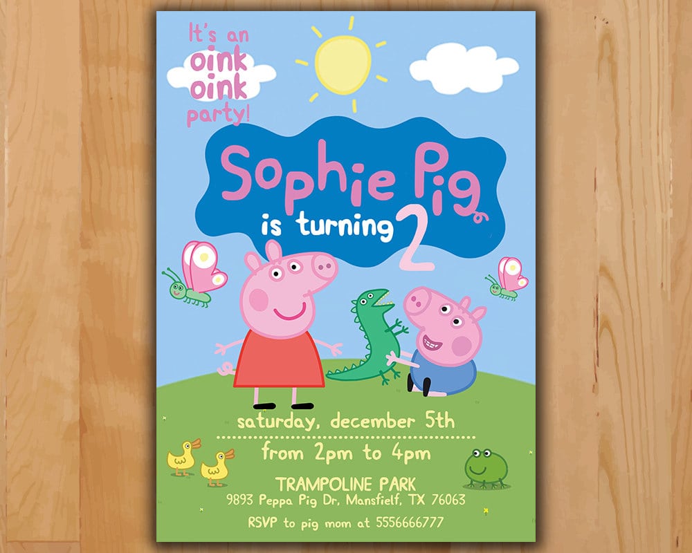 Peppa Pig Invitation Peppa Pig Birthday Invitation Peppa