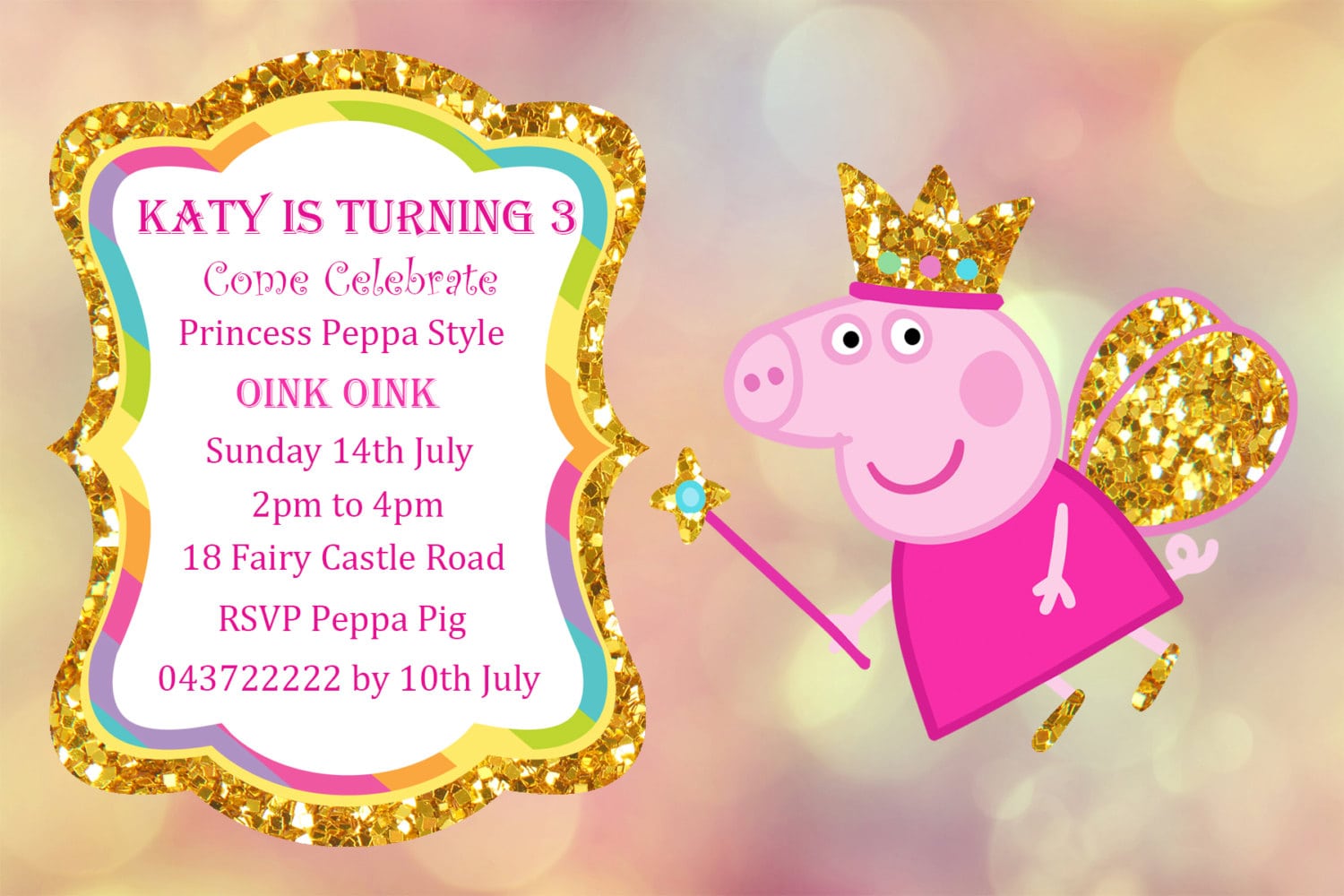 Peppa Pig Invitation Personalized Peppa Pig Printable