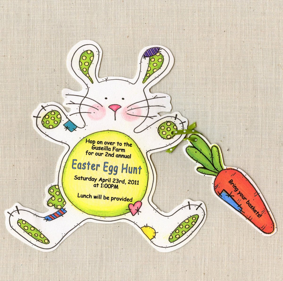 Personalized Easter Birthday Bunny Party Invitations