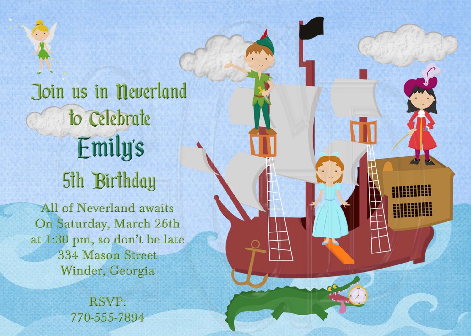 Peter Pan Invitation Templates