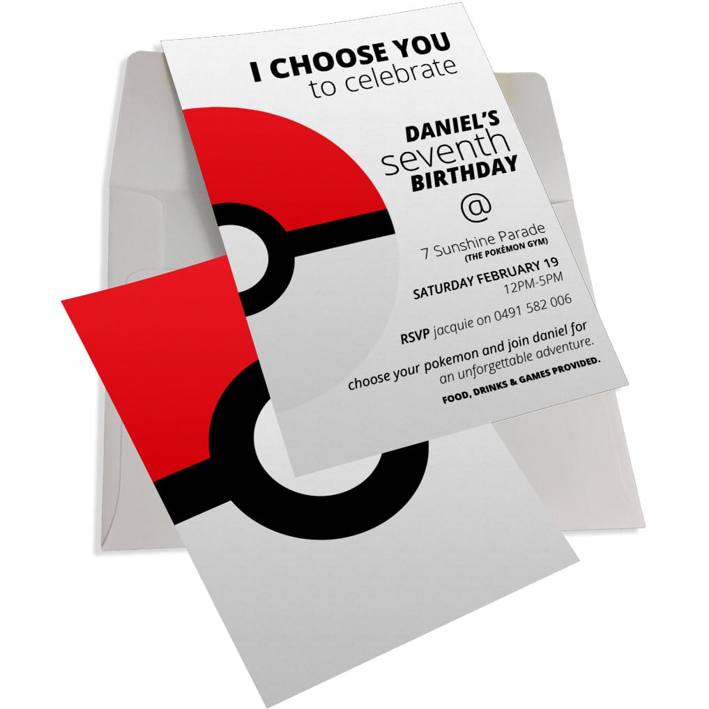 PokÃ©mon Birthday Party Collection Inc  Invitations & Labels Australia