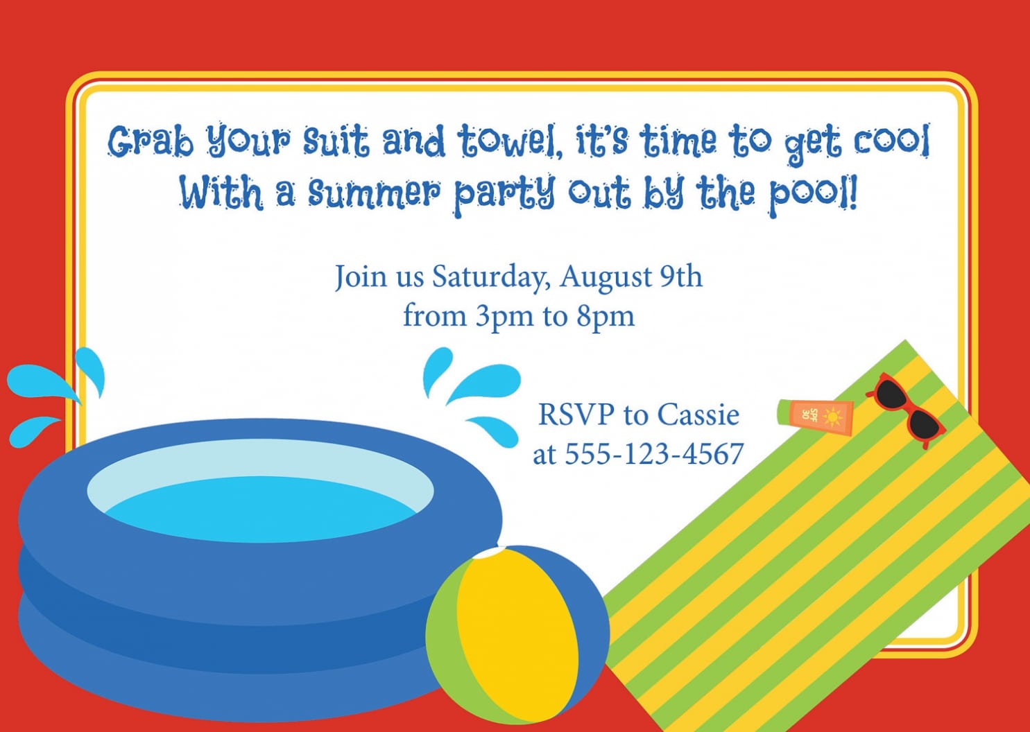 Pool Party Invitation Wording Pool Party Invitation Wording For