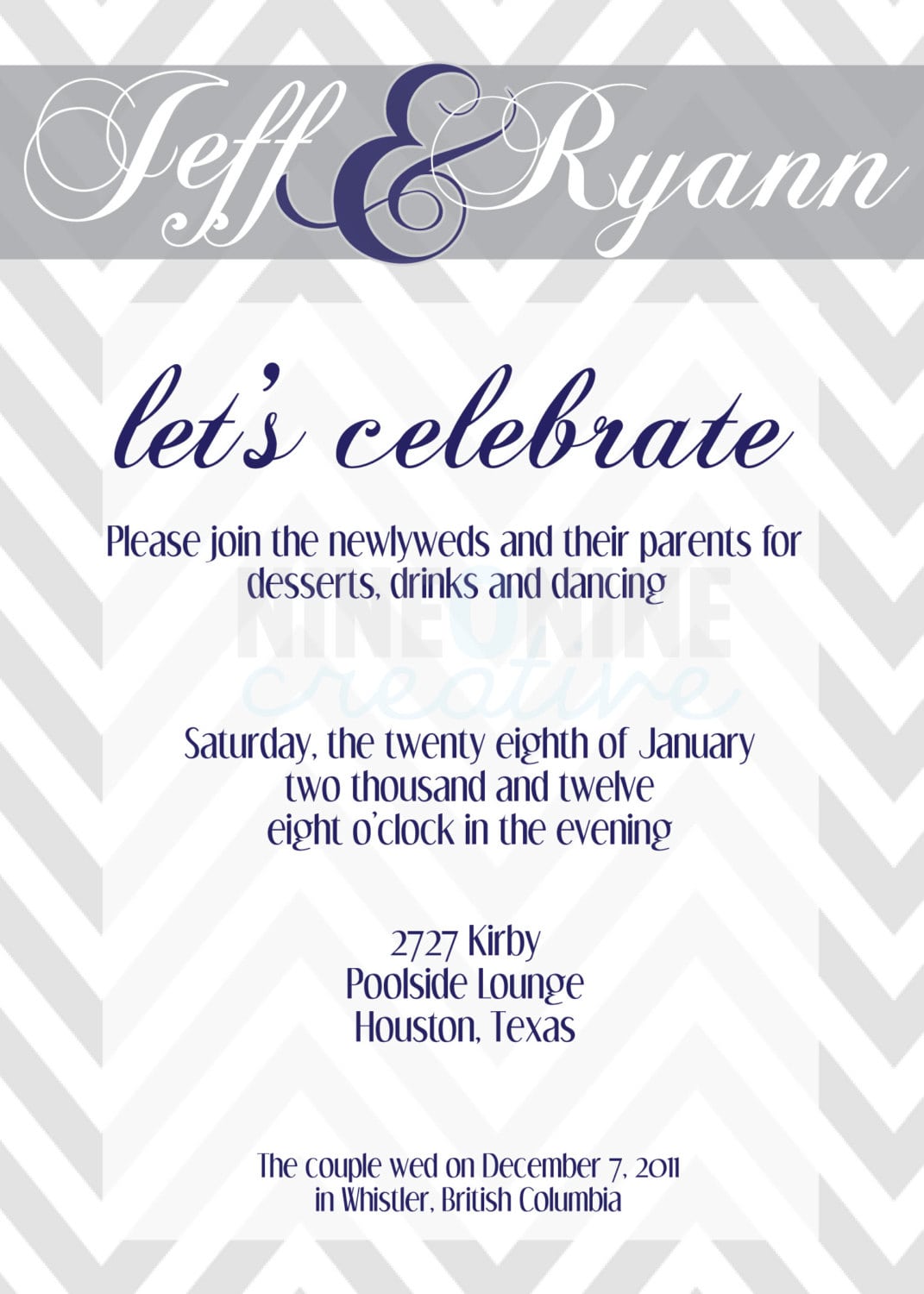 Post Wedding Reception Invitations Templates