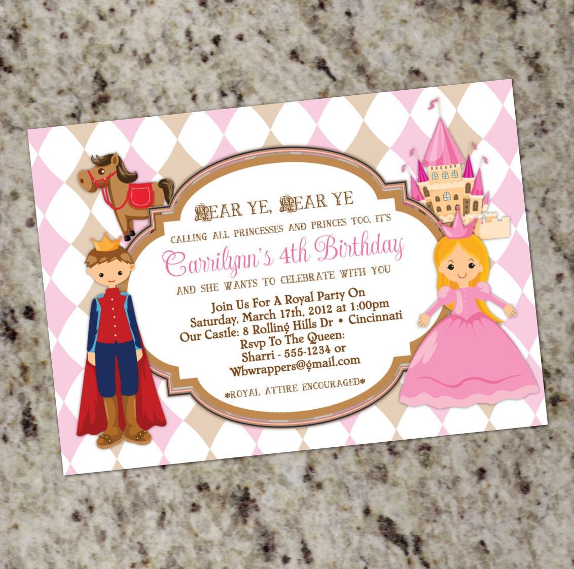 Princess And Prince Birthday Party Invitations Calling All