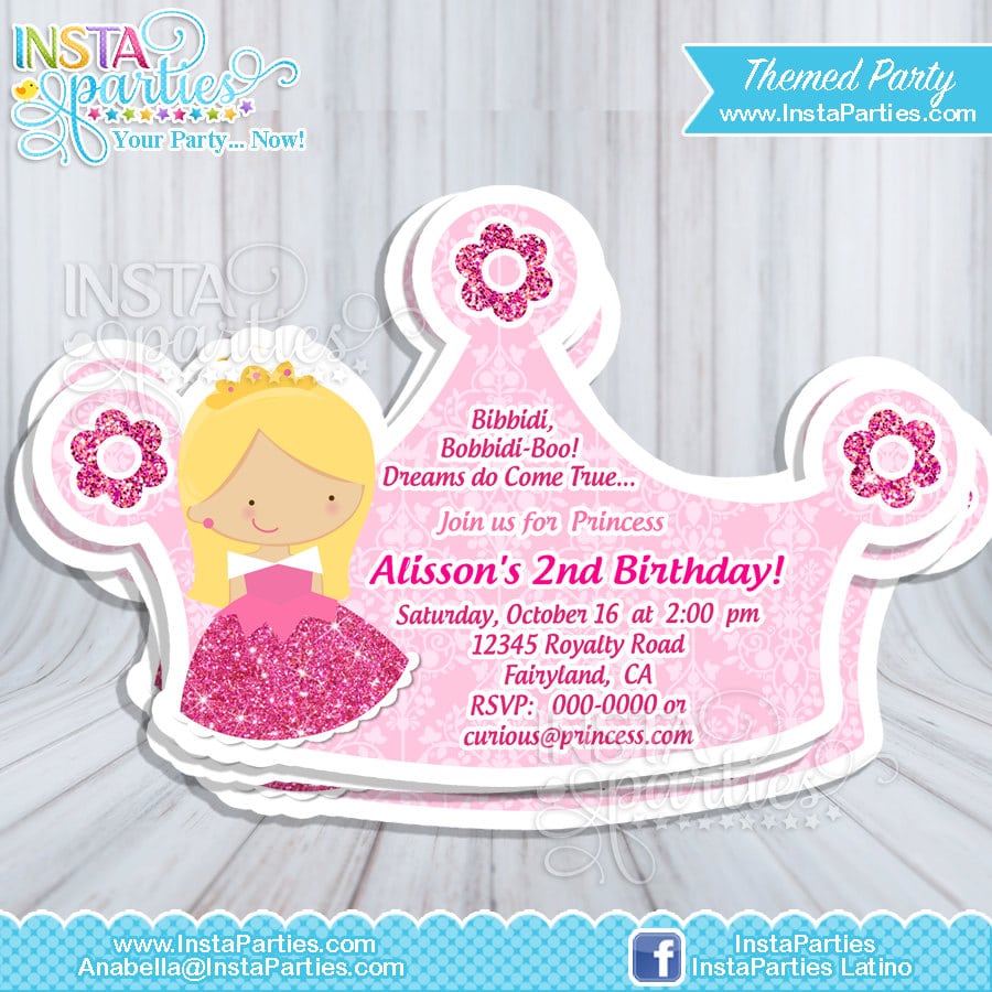 Princess Aurora Party Invitations   Princesses Sleeping Beauty Cut