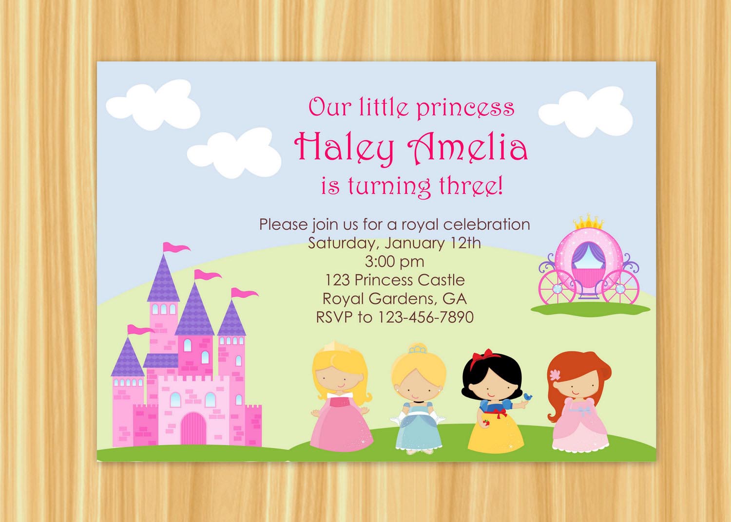 Princess Party Invitations Wording