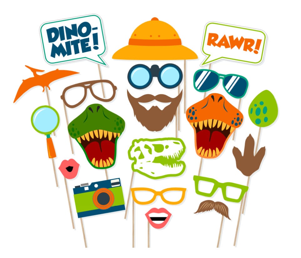 Printable Dinosaur Photo Booth Props Dinosaur Photobooth