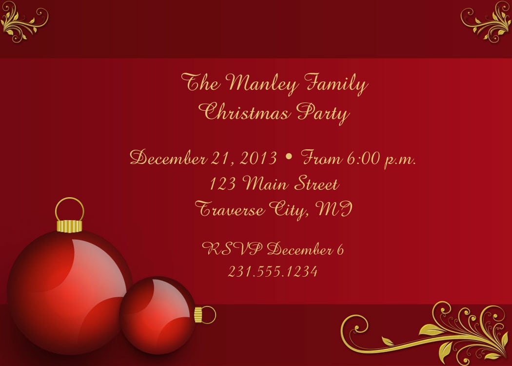 Red Elegant Engagement Cards Christmas Themed And Gold Floral