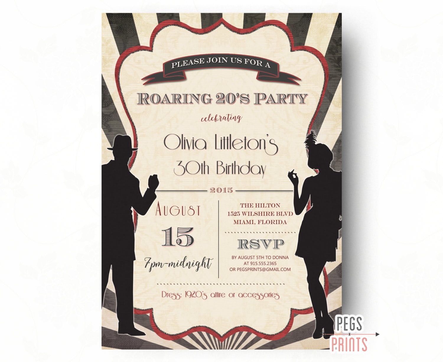 Roaring 20s Party Invitations
