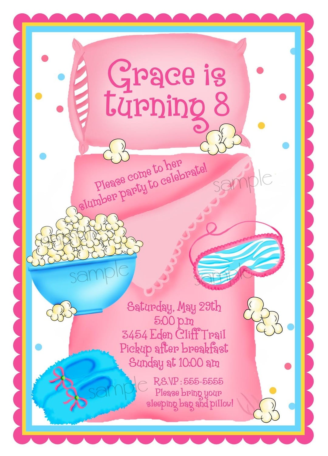 Sleepover Invitations For Girls