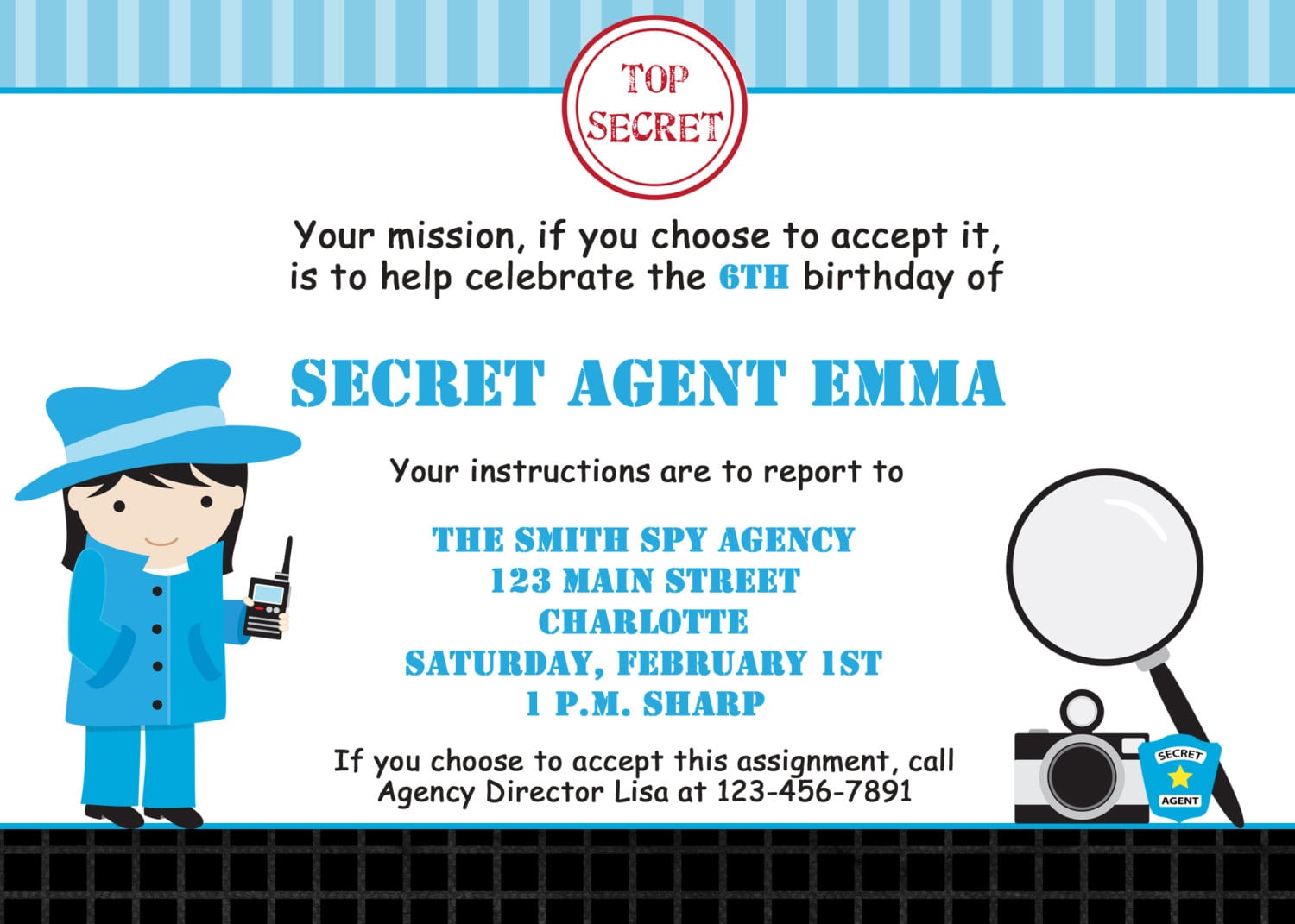 Spy Birthday Party Invitation Spy Party Invitation Spy Party