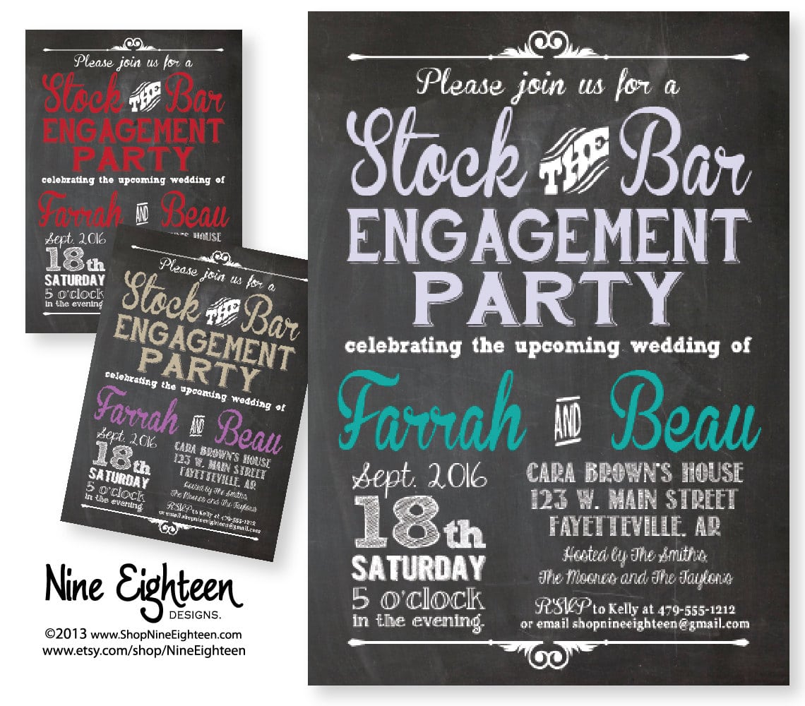 Stock The Bar Party Invitations Stock The Bar Party Invitations