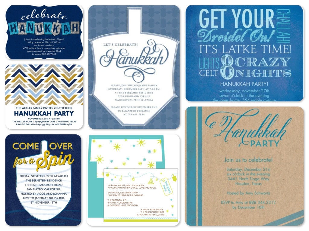Stunning Collection Of Hanukkah Celebration And Party Invitation E