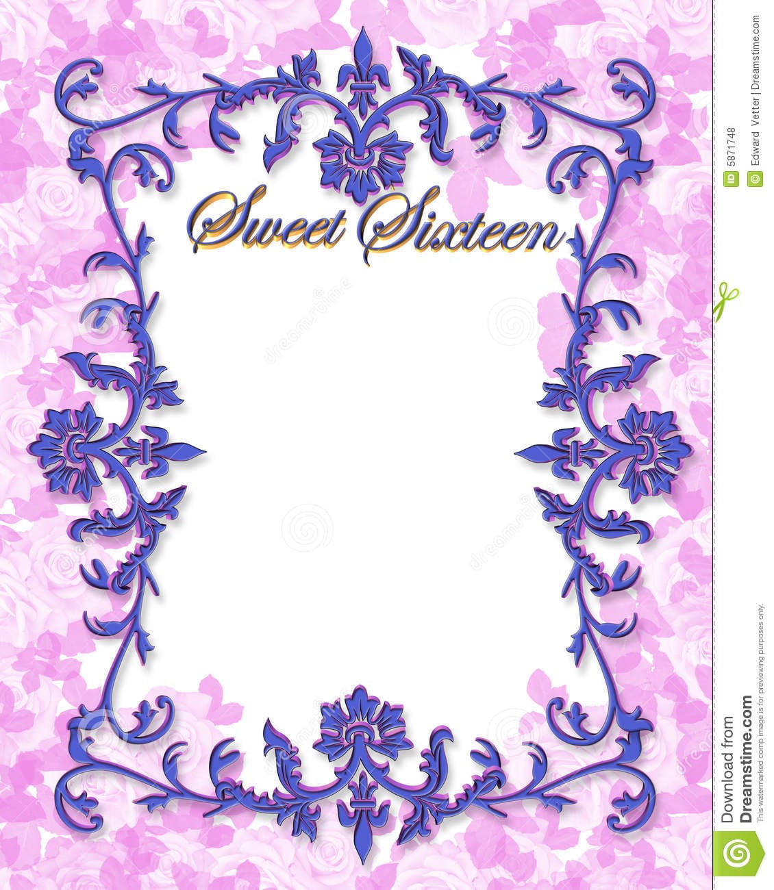 Sweet 16 Party Invitation Stock Illustration  Illustration Of