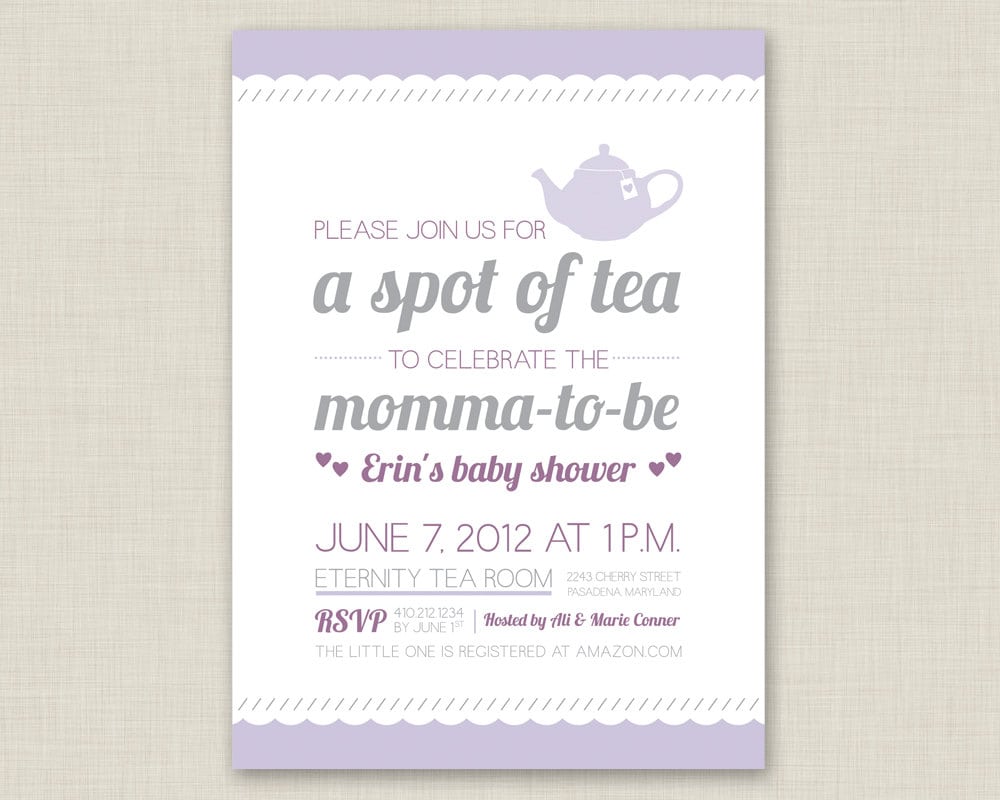Tea Party Bridal Shower Invitation   Baby Shower Invitation