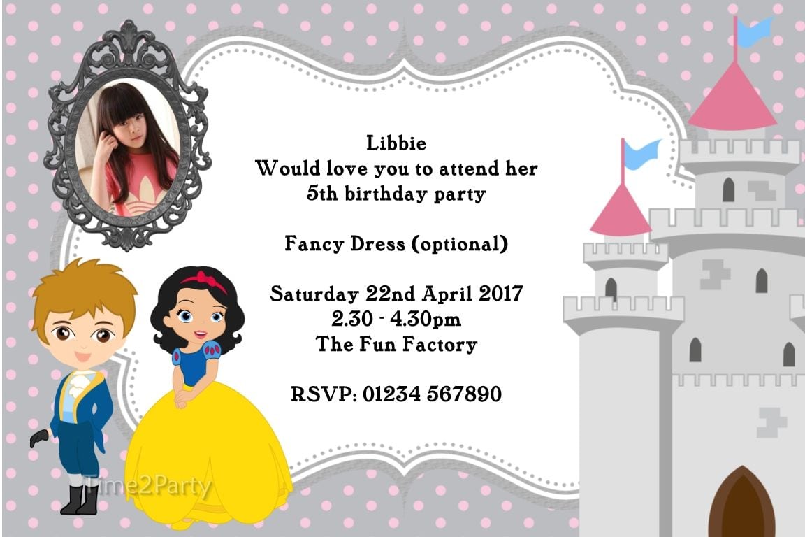 Template   Stylish Princess Birthday Invitations Etsy With Modern