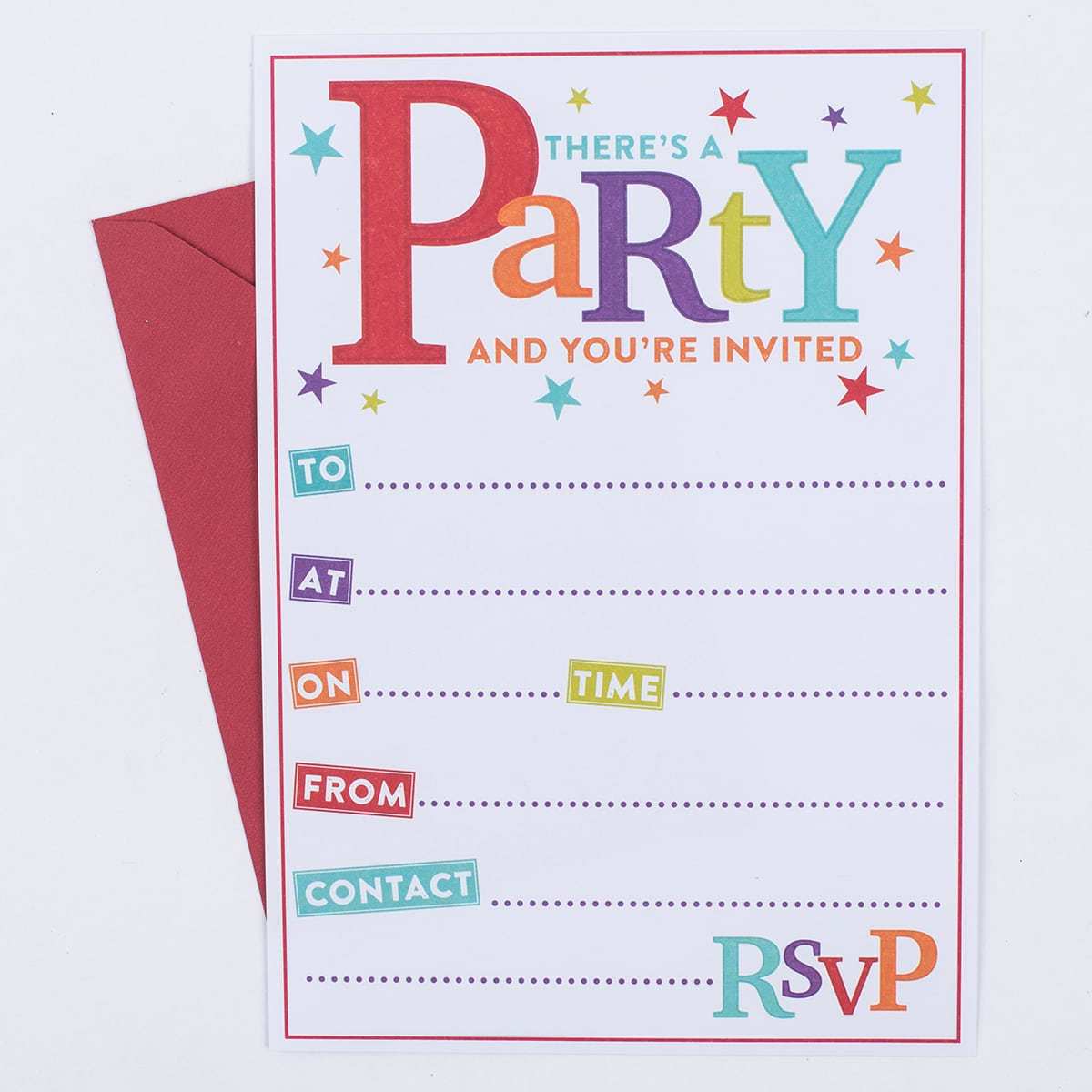 There's A Party Invitations, Pack Of 20