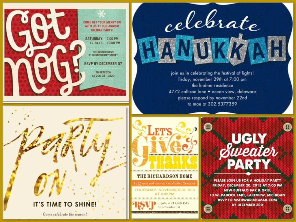 Tiny Prints Fall & Winter Holiday Party Invitations