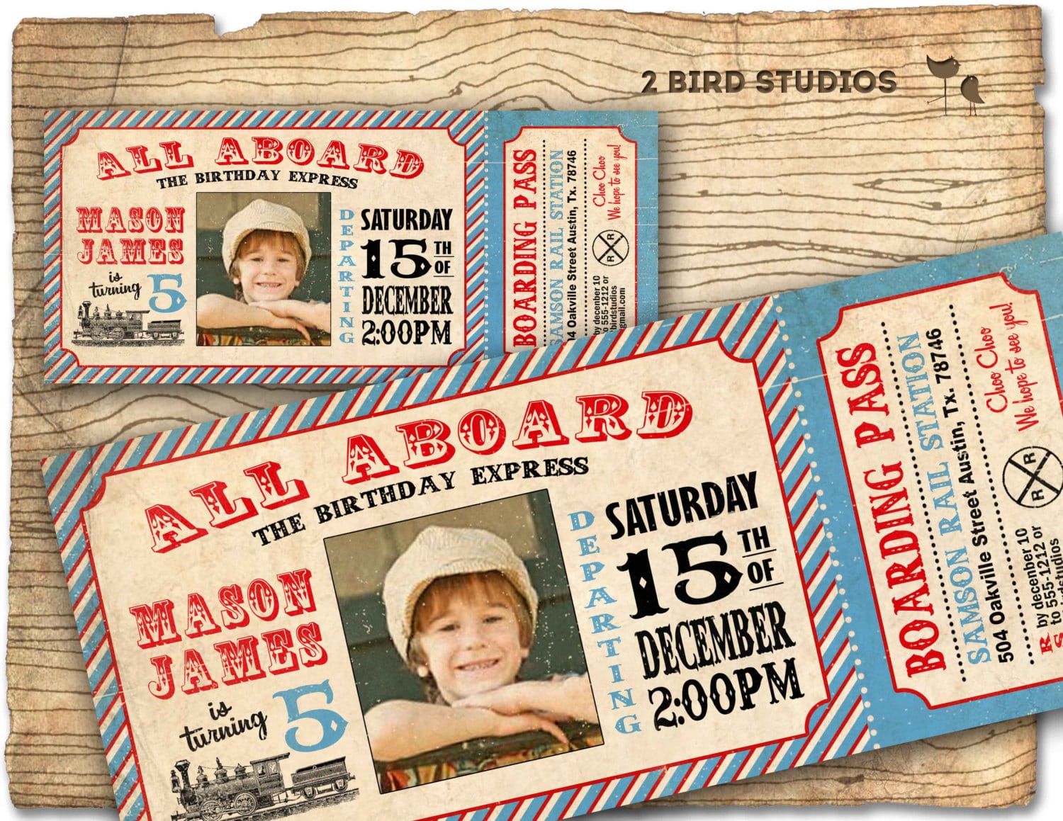 Train Birthday Party Invitations