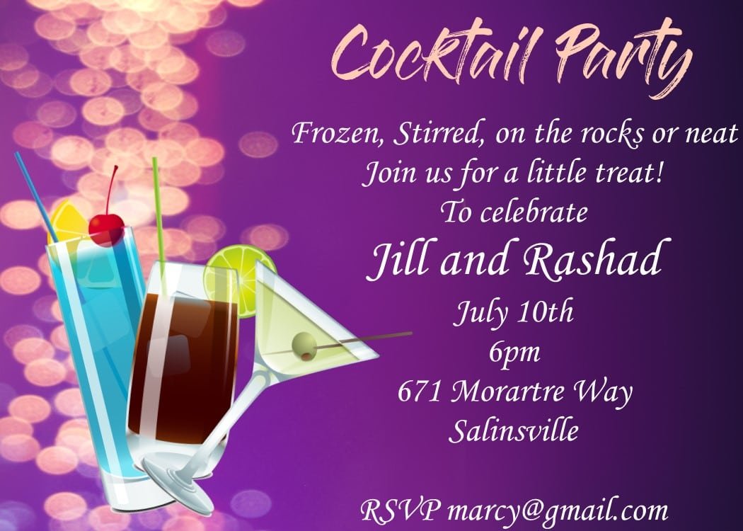 Unique Cocktail Party Invitation Custom Created For Partiers Who