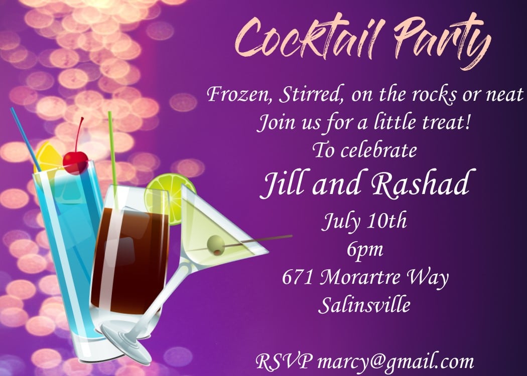 Unique Cocktail Party Invitation Custom Created For Partiers Who
