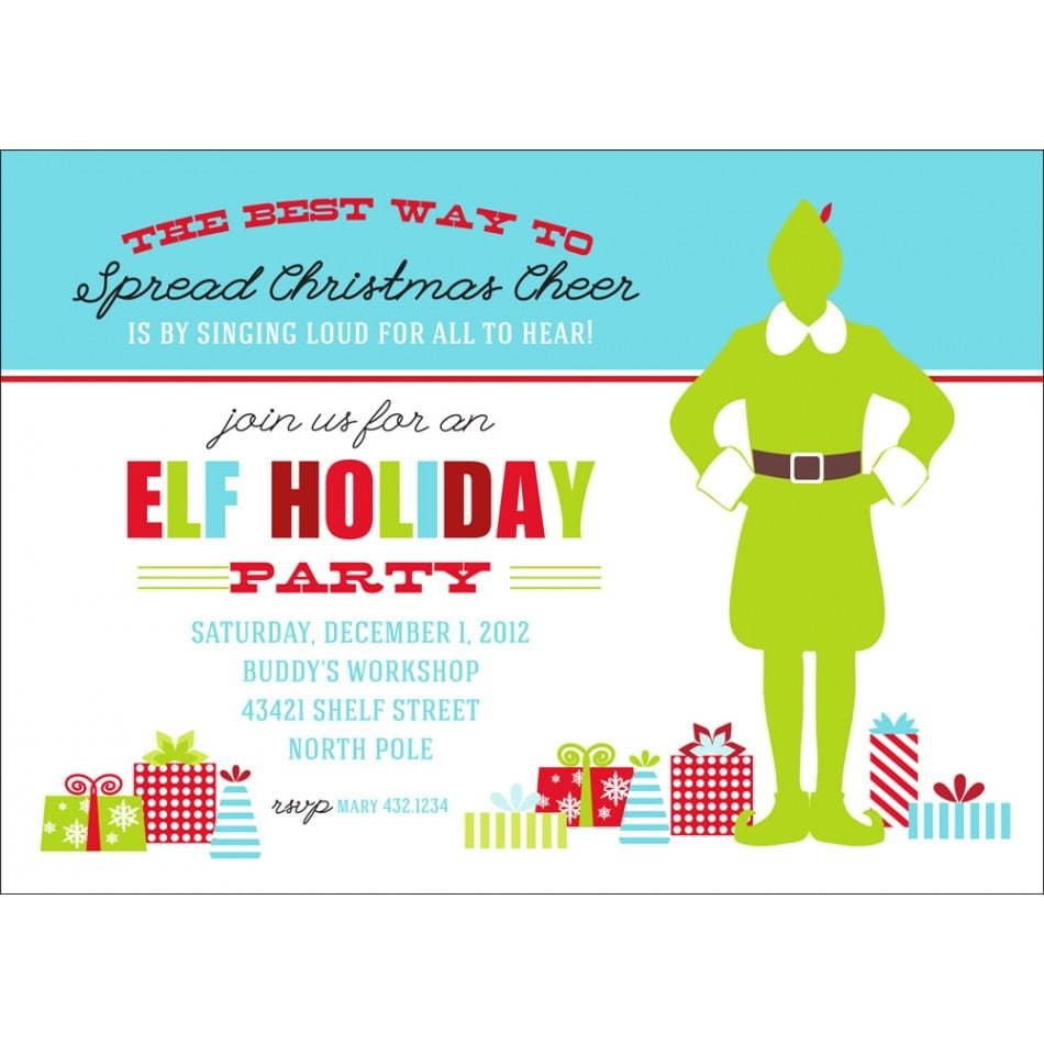 Use This Buddy The Elf Christmas Party Printable Invitation To Get