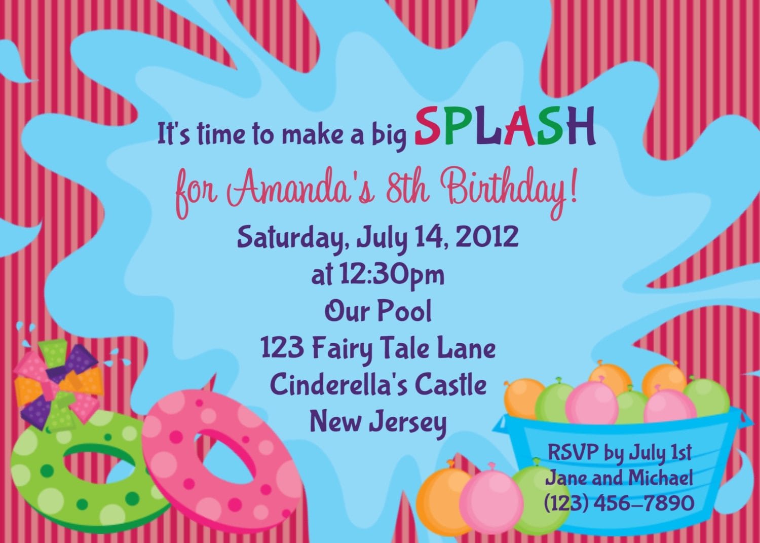 Water Party Invitations