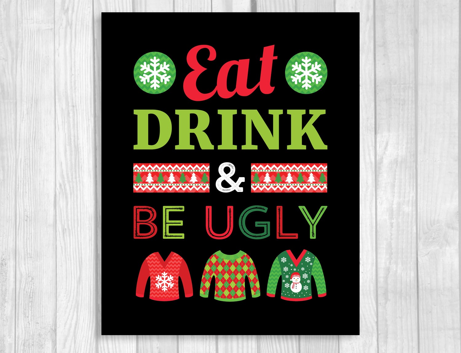 Weddings By Susan  Ugly Christmas Sweater Party Printable