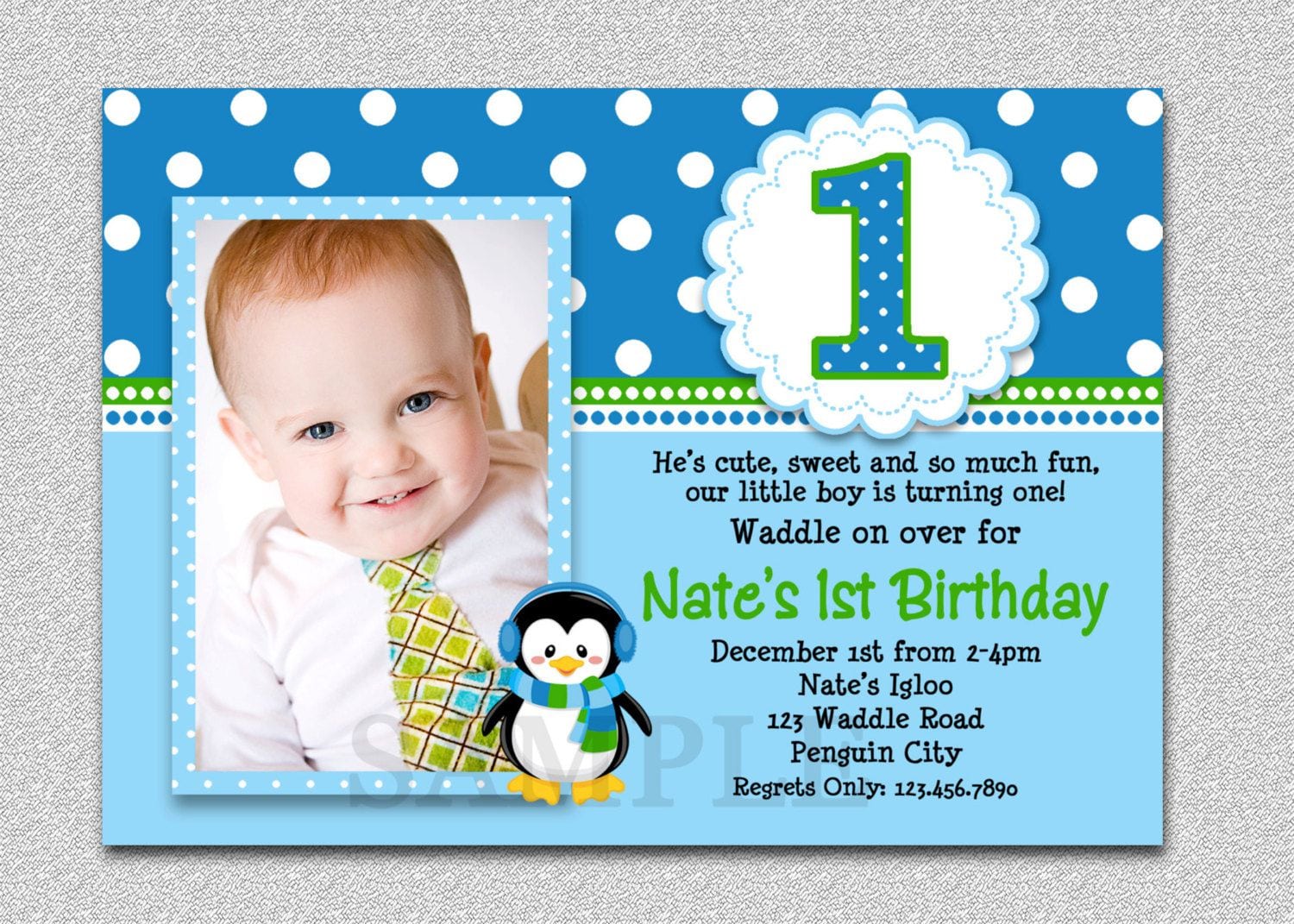 1st Birthday And Baptism Combined Invitations