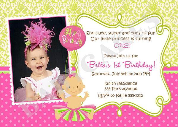1st Birthday Invitation Wording