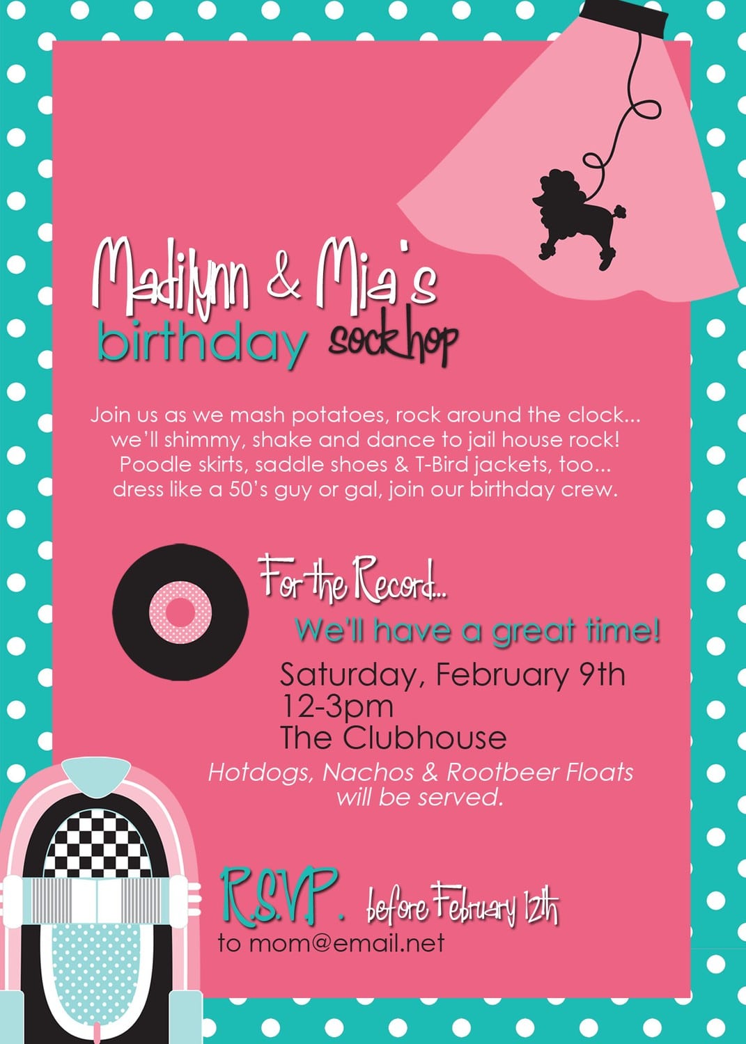 50s Party Invitation