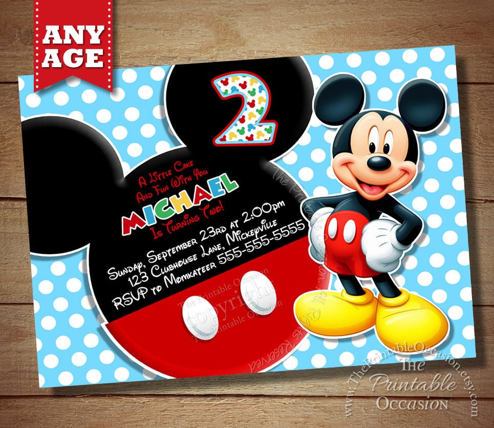 6 Incredible Mickey Mouse Invitations Printable Ideas For Kids