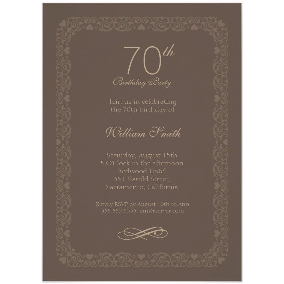 70th Birthday Party Invitations Archives