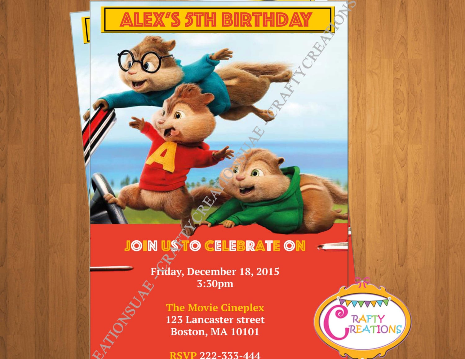 Alvin And The Chipmunks  The Road Chip Invitation