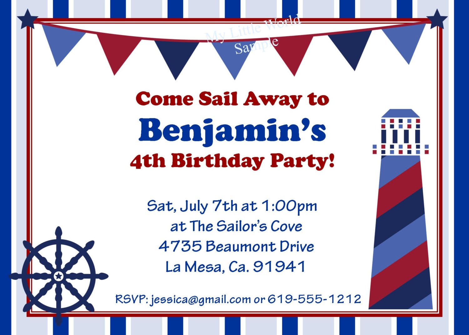 Amusing Nautical Birthday Invitations Which Can Be Used As Free