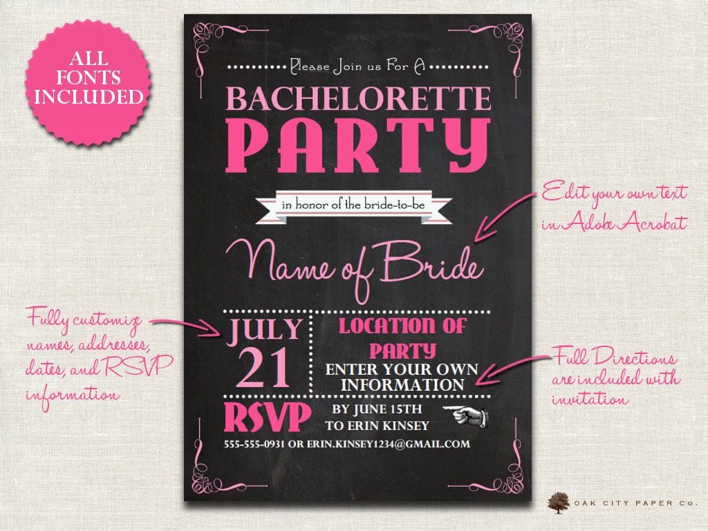 Bachelorette Invitation