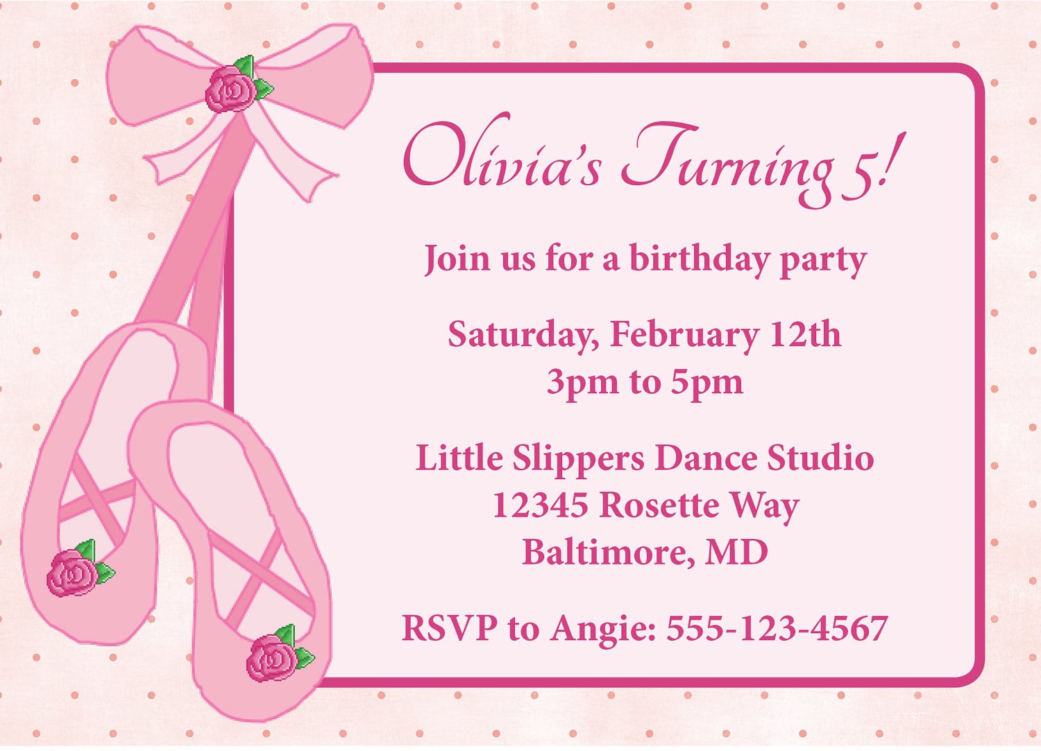 Ballerina Birthday Party Invitations