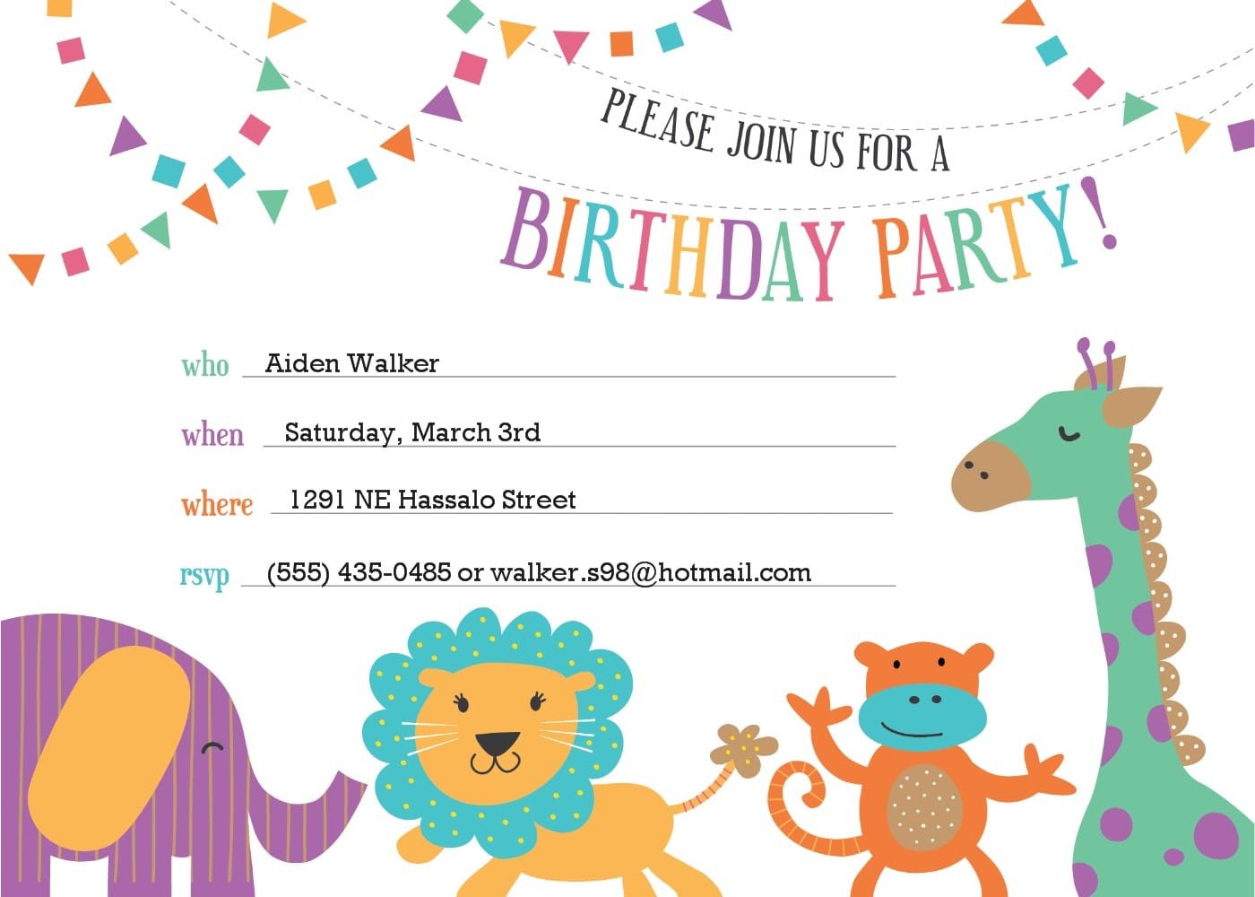 Birthday Party Invitation Templates Free Download