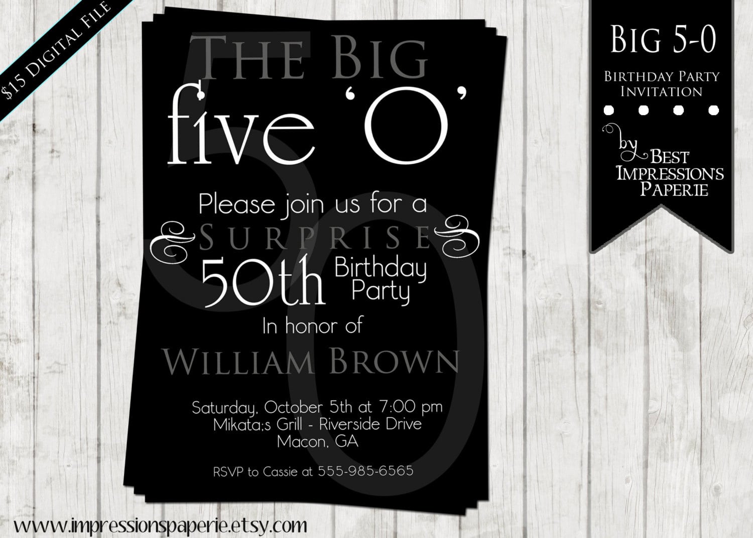 Black And White Theme Party Invitations