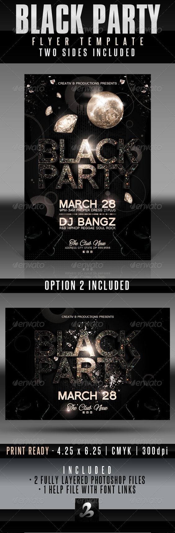 Black Party Invitations