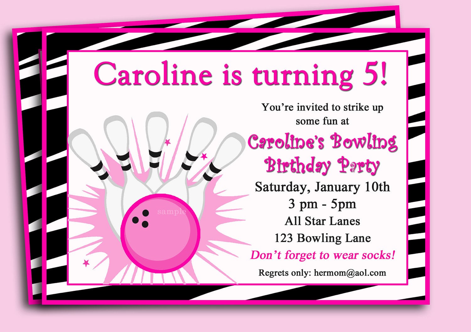Bowling Party Invitations Printable